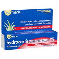 Sunmark Hydrocortisone Cream 1% Maximum Strength With Aloe, 1 oz by Sunmark (Pack of 3)