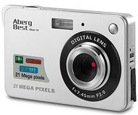 AbergBest 21 Mega Pixels 2.7" LCD Rechargeable HD Digital Camera Video Camera Digital Students Cameras,Indoor Outdoor for Adult/Seniors/Kid (Silver)