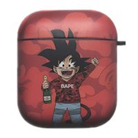 Raleighsee Dragon Ball Anime Goku Cartoon Creative AirPods1/2 Generation Silicone Protective Case Scratch-Proof Anti-Fall Portable Bluetooth Headphone Box Protective Cover(Goku1)