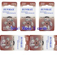 Sunmax 30 X Hearing Aid Batteries A312 312A Za312 312 Pr41 U