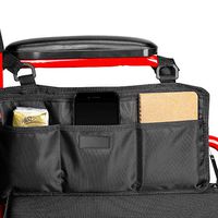 Wheelchair Side Organizer Storage Bags Pouch for Back of Chair and Armrest - Scooters Rollators Rolling Walkers Transport Chairs Stroller