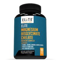 Elite Magnesium Complex Metabolism Booster - Magnesium Bisglycinate Chelate and Oxide - High Absorption Supports Bone, Muscle, Immune Health - 200 Mg 90 Caps