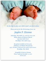 Blue Toes Baptism Christening Invitations - Set of 20