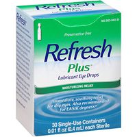 Refresh Plus Lubricant Eye Drops Single-Use Containers - 30 ct, Pack of 6