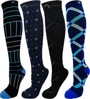 4 Pair Men's Premium Quality Moderate Graduated Compression Socks 15-20 mmHg. Best for Nurses, Running, Travel, Business, DVT, Diabetes, Shin-Splints-USA (Dress/Business Collection, Large/X-Large)
