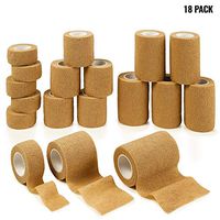 MEDca Tape Wrap, Self Adherent Rap Tape, Adhering Stick Bandage, Self Grip Roll 1 Inche 2 Inch and 3 inch X 5 Yards 6 of Each Size Total of 18 Rolls"Skin Color"
