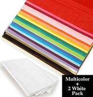 Multi Color Gift Wrapping Tissue Paper, Bulk 100 Pack 20x26 Bundle with White Tissue 2 Pack – for Gift Wrapping, DIY Arts and Crafts