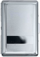 Silver Line Plate Compact (7 100s) Metal-Plated Cigarette Case & Stash Box