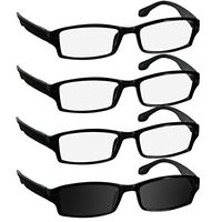 Reading Glasses 3.0 3 Black 1 Sun Black Fashion Readers for Men & Women - Spring Arms & Dura-Tight Screws Have a Stylish Look and Crystal Clear Vision When You Need It!