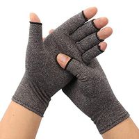 ARHSSZY 1 Pair Arthritis Compression Fingerless Gloves for Womens Mens, Joint Pain,Cold Swollen Hand Stiffness and Neuropathy Pain Relief,Improves Blood Circulation (Light Grey,Large)