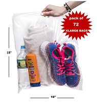 [ Pack of 72 ] Large Zip & Lock 3.5 Gallon Clear Reclosable Bags for Freezer Brining Food Storage Bedding Clothing Organization Moving Packing or Travel