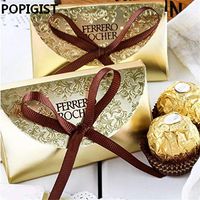 ShineBear Creative Wedding Favors Supplies Candy Boxes Party Baby Shower Gift Ferrero Rocher Chocolates Box Sweet Gifts Bags Supplies - (Color: 50pcs)
