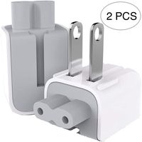 [Upgraded] AC Power Adapter Wall Folding Plug Duck Head, Charging Adapter US Plug Duck Head Compatible with MacBook Pro/MacBook Air/Mac iBook/iPhone/iPod AC Power Adapter Brick (2 Pieces) ...