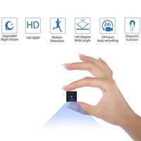 Mini Spy Cam, Hidden Camera HD 1080P Indoor/Outdoor Home Small Nanny Cam Security Cameras Built-in Magnetic&Wearable Surveillance Camera with Motion Detection Night Vision Cop cam