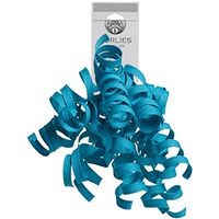 JAM PAPER Grosgrain Curly Gift Bows - Turquoise - 120/Pack