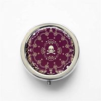 RhyNSky Bandana Print Pattern Mini Portable Pocket Purse Pill Box Case Pillbox, 3 Compartments, Silvery, 446