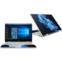 MightySkins Skin Compatible With HP Envy x360 Convertible 15" (2018) - Blue Flames | Protective, Durable, and Unique Vinyl Decal wrap cover | Easy To Apply, Remove | Made in the USA