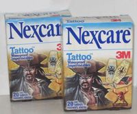Disney Nexcare Pirates of the Caribbean Waterproof Tattoo Bandaids / Bandages - 2 boxes