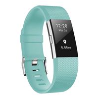 Keasy Replacement Bands Compatible with Fitbit Charge 2, Soft Adjustable Sport Wristbands (Cyan, Small) (Large(6.7"-8.1"), Teal)