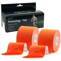MUEUSS Kinesiology Tape Uncut Sports Tape Waterproof Hypoallergenic Breathable Elastic Sports Tape Roll for Muscles Knee Ankle Elbow Shoulder Support Latex Free FDA Approved 16.5 ft (Orange,2 Roll)