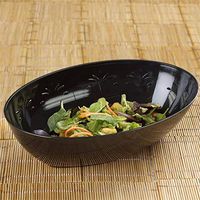 Efavormart 20 Pcs - Black Oval 2qt Disposable Plastic Salad Bowl Tableware For Wedding Banquet Event Party Decoration