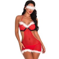 SUIKI Women's Nightshirt Babydolls Eye Mask Bandage Lingeries Backless Nightdress Thong Sexy Bodysuits Nightgown