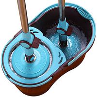 GHH 360 Degree Spinning Mop Bucket Home Cleaner with Two Mop Heads Detachable Design with 2 Fine Fiber Mop Heads