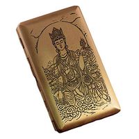 Chinese Style Brass Cigarette Case Creative Thin Cigarette Holder Box Cigarette Storage Case Holder