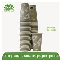 Eco-Products World Art Renewable and Compostable Hot Cups - 16 oz - Case of 500