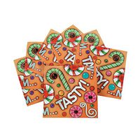 Fun Express - Candy Town Beverage Napkins (16pc) for Christmas - Party Supplies - Print Tableware - Print Napkins - Christmas - 16 Pieces