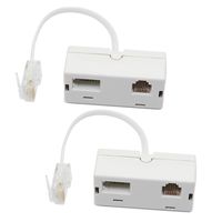 RJ45 to BT RJ11 Secondary Splitter Telephone Adapter RJ45 Plug Male TO BT RJ11 Femle Cord Separator for Converter RJ45 wall Socket to BT RJ11 Socket Connector Ethernet Secondary Phone Line (2 of Pack)