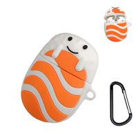 UnnFiko Super Cute Food AirPods Case, 3D Cartoon AirPods Silicone Protective Case with Airpods Accessories Keychain (Sushi Salmon)