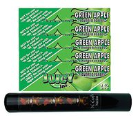 Herb Airtight Tube Pocket Protector with Juicy Jay's Green Apple 1.25 Flavored Hemp Rolling Papers 5 Count DC Crafts Nation- Tiki Man