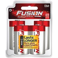 RAYOVAC 813-4TFUSJ FUSION Long-Lasting Alkaline Batteries (D, 4 pk)