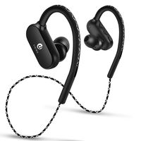 SIQIWO Bluetooth Headphones, IPX6 Waterproof Wireless Sports Earbuds, Richer HiFi Stereo in-Ear Earphones w/Mic Noise Cancelling 8Hrs Playback, Gym Running Workout Neckband Headsets(Black)