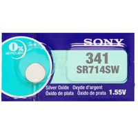 Sony 341 (SR714SW) 1.55V Silver Oxide 0% Hg Mercury Free Watch Battery (2 Batteries)