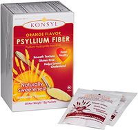 Konsyl Orange Flavor Psyllium Fiber Powder Packets, 30 Each (Pack of 4)