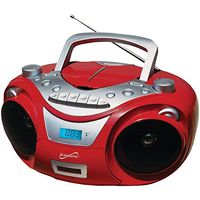 Supersonic SC-709 RED Portable MP3 & CD Player with Cassette Recorder & AM/FM Radio (Red)