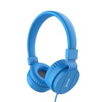 Kids Headphones for Boys, Comfortable Corded Foldable Headset for Children & Toddlers, Soft On-Ear Lightweight Child Earphones for Tablet, Cellphone, Computer, School & Kindergarten Kids (Blue)