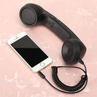 MeterMall 3.5mm Universal Phone Telephone Radiation-Proof Receivers Cellphone Handset Classic Headphone MIC Microphone Black Electronic