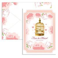 Signature Line - Caged Valentine Note Cards (1 Card + 1 Envelope) | Rungtong & Co. Stationery Line