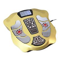 WGIRL Electric EMS Foot Massager with Infrared Heating for Blood Circulation with Large LCD Display 4 Pairs of Pads Slimming Belt
