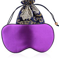 Sleep Eye Mask for Sleeping Blindfold - YANIBEST Adjustable Natural Silk Sleep Mask Blindfold 100% Pure Mulberry Silk Eye Mask for Sleep Pouch Gift Bag Pack (Purple)