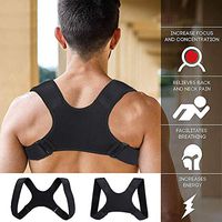 Weoto Posture Corrector, Adjustable Back Support, Shoulder Correction Brace Belt, Improve Bad Posture, Shoulder, Back, Neck Pain Relief