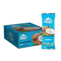 Skout Organic Coconut Organic Protein Bars (12 Pack) | 10g Plant-Based Protein per Bar | No Refined Sugar | Paleo Snacks & Vegan Protein Bars | Gluten, Dairy, Grain, Peanut & Soy Free
