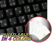 4Keyboard Norwegian Stickers for Keyboard ON Transparent Background with White Lettering