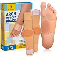 Gel Arch Support Brace for Flat Feet Men Women - Plantar Fasciitis Sleeve Pair - Planters Fasciitis Massager - Foot Compression Wrap - Aids High Arch, Fallen Arch, Foot Heel Pain (Fits All New)