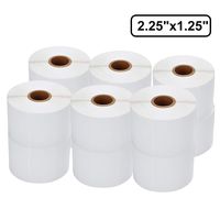 RBHK 12 Rolls Direct Thermal Labels 2-1/4'' x 1-1/4'', Permanent Adhesive Shipping Labels for Zebra Printer, SKU Labels Address Labels, 1000 Labels per Roll