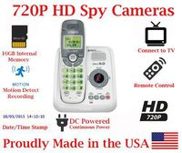 720p Digital Cordless Home Phone HD Spy Camera Covert Telephone Hidden Nanny Camera Spy Cam Spy Gadget
