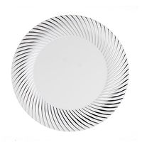 Party Essentials N787051 Party Supplies Tableware, 70-Count, Silver Swirl